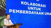 Jusuf Kalla Saat Menyampaikan Sambutannya Dalam Acara Kolaborasi Untuk Pemberdayaan Umat Antara DMI dengan PT Aqua Indonesia