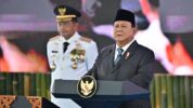 Presiden Prabowo Subianto Saat Memberikan Sambutan Dalam Upacara Pelantikan Kepala Daerah Terpilih