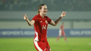 Selebrasi Isa Warps Usai Cetak Gol Kemenangan Timnas Putri Indonesia